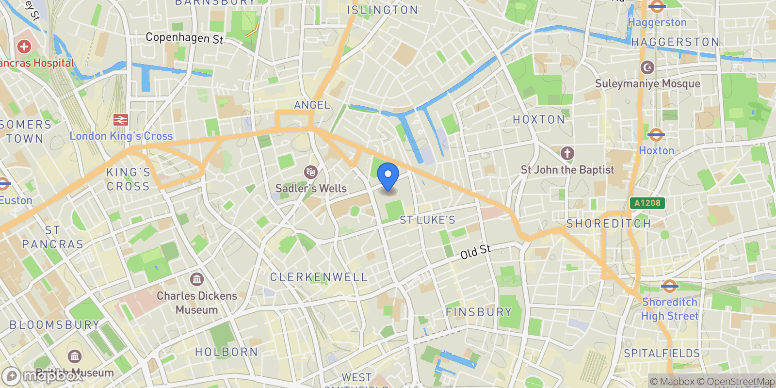 Map showing 250 City Road, London, England, United Kingdom.