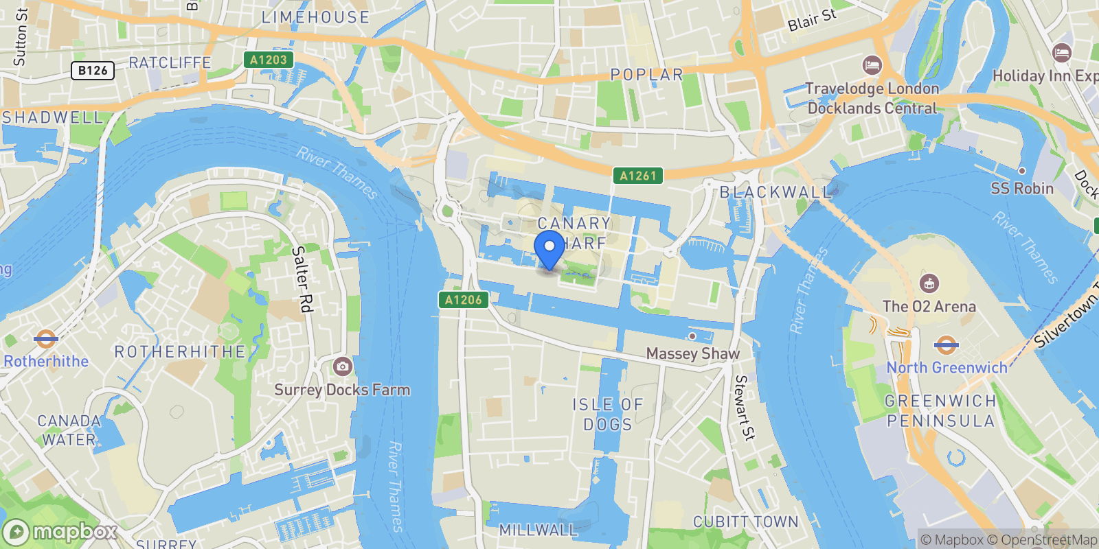 Map showing Maine Tower, , E14, London, England, United Kingdom.