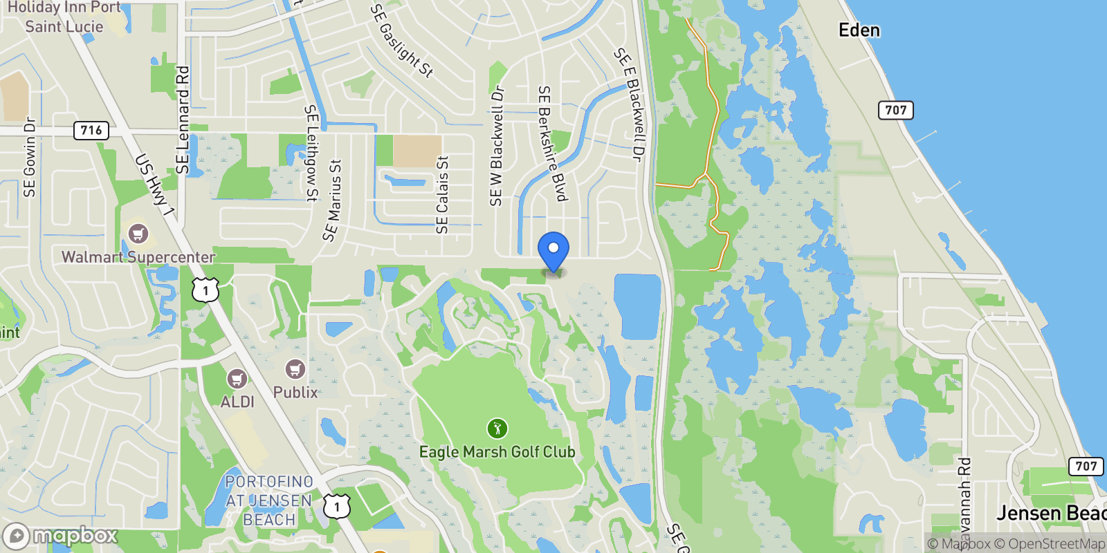 Map showing 691 NW Red Pine Way , Jensen Beach, FL 34957, Jensen Beach, Florida, United States.