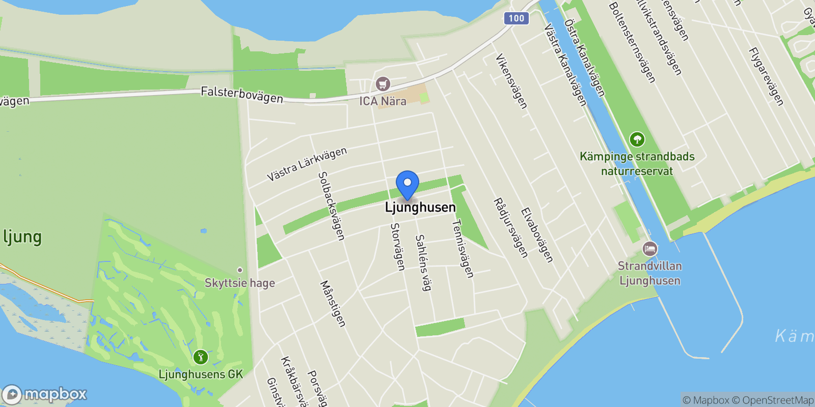 Map showing Sahlens väg 1, 236 42 Höllviken, Sweden, Höllviken, Skåne County, Sweden.