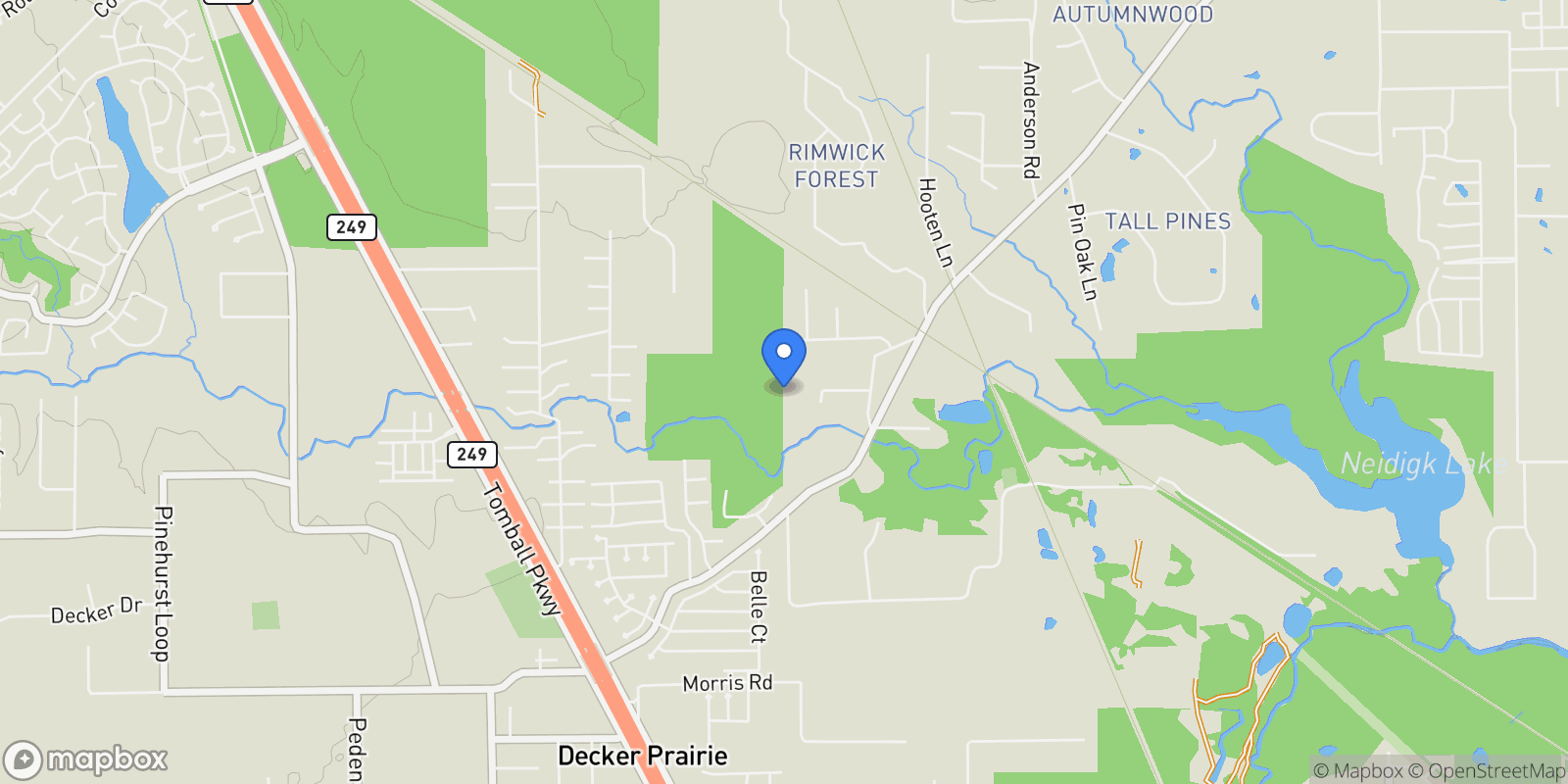 Map showing 322 Louvenia Court, Pinehurst, TX 77362, Magnolia, Texas, United States.