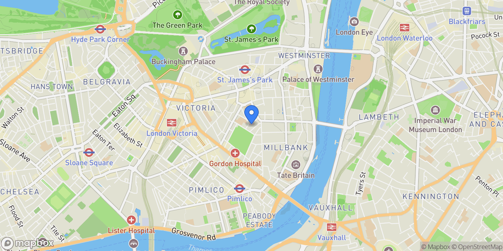 Map showing 9 Millbank, London, England, United Kingdom.