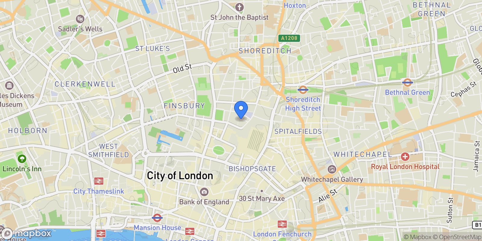 Map showing 2 Principal Place, London, England, United Kingdom.