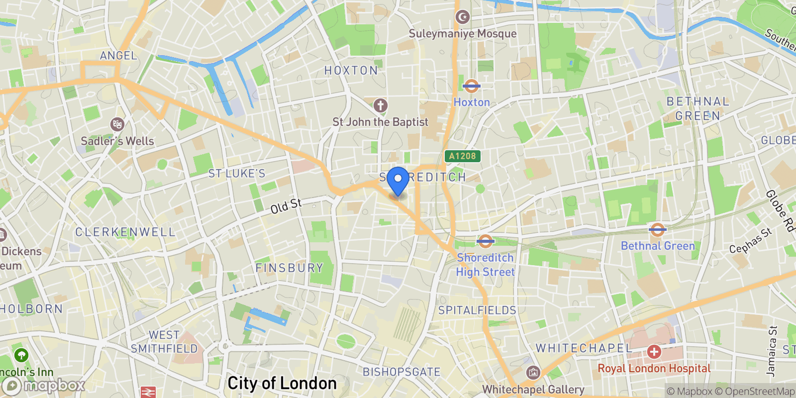 Map showing 2 Principal Place, London, England, United Kingdom.