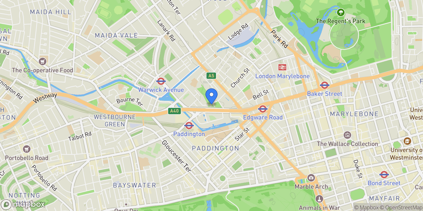 Map showing Asquith House, , W2, London, England, United Kingdom.