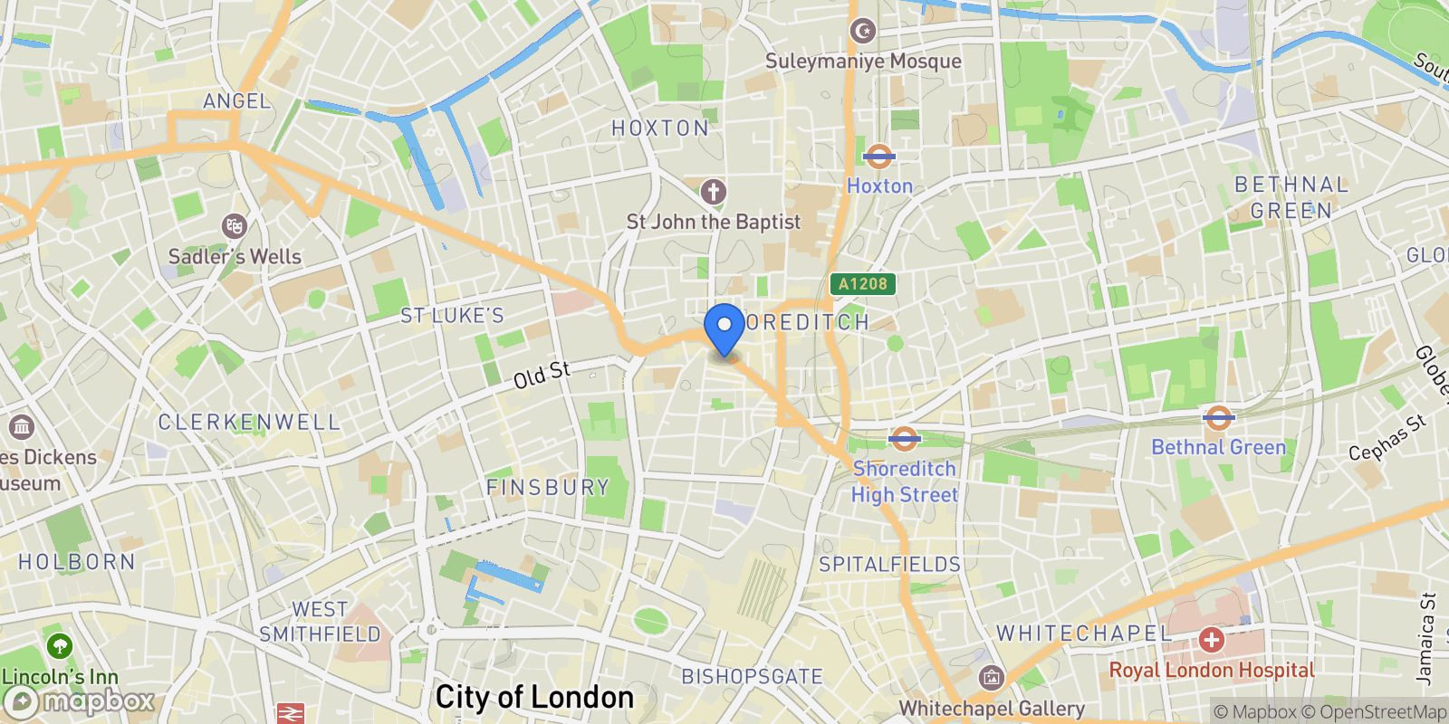 Map showing Principal Tower, 2 Principal Place, London, England, United Kingdom.