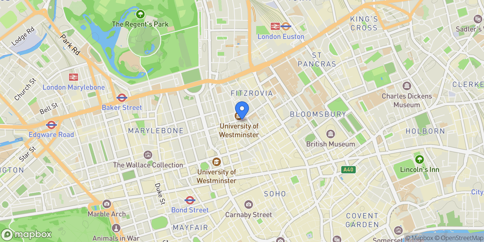 Map showing W1 Place, London, England, United Kingdom.