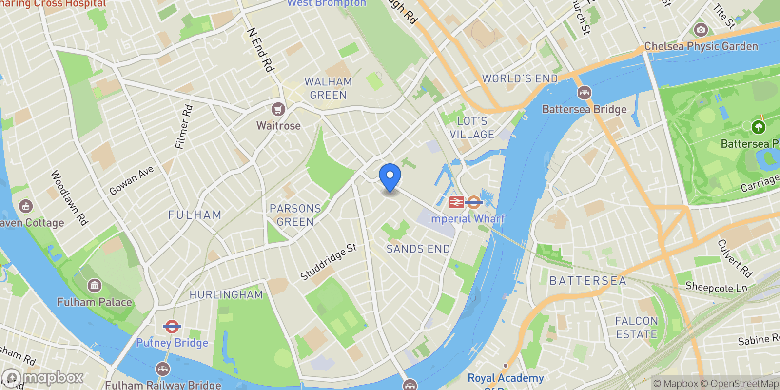 Map showing Chelsea Creek, , SW6, London, England, United Kingdom.