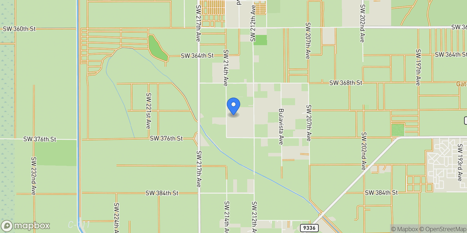 Map showing 37255 SW 214th Ave, Homestead, Florida, United States.