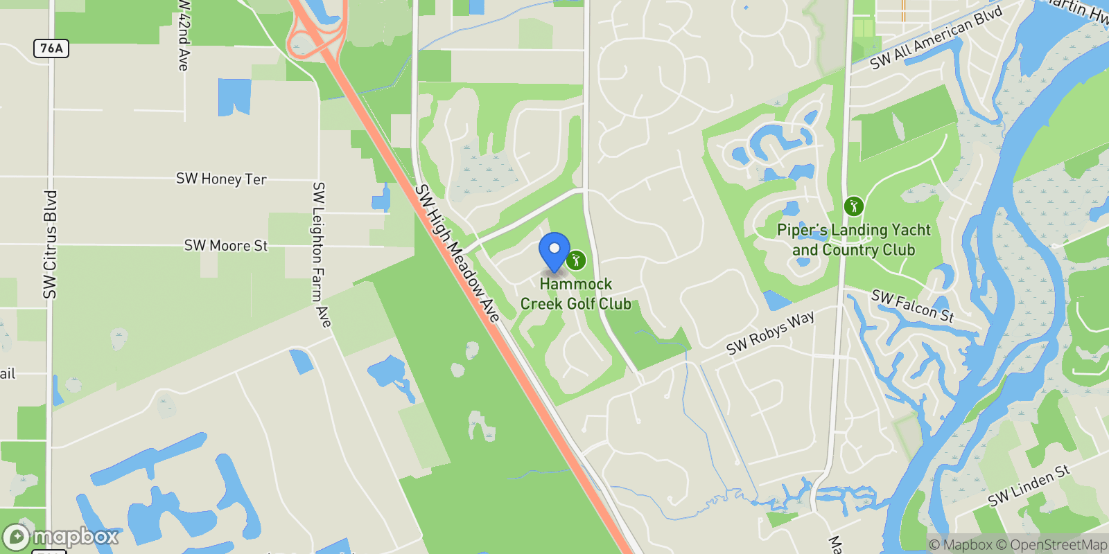 Map showing 5028 SW Hammock Creek Drive , Palm City, FL 34990, Palm City, Florida, United States.
