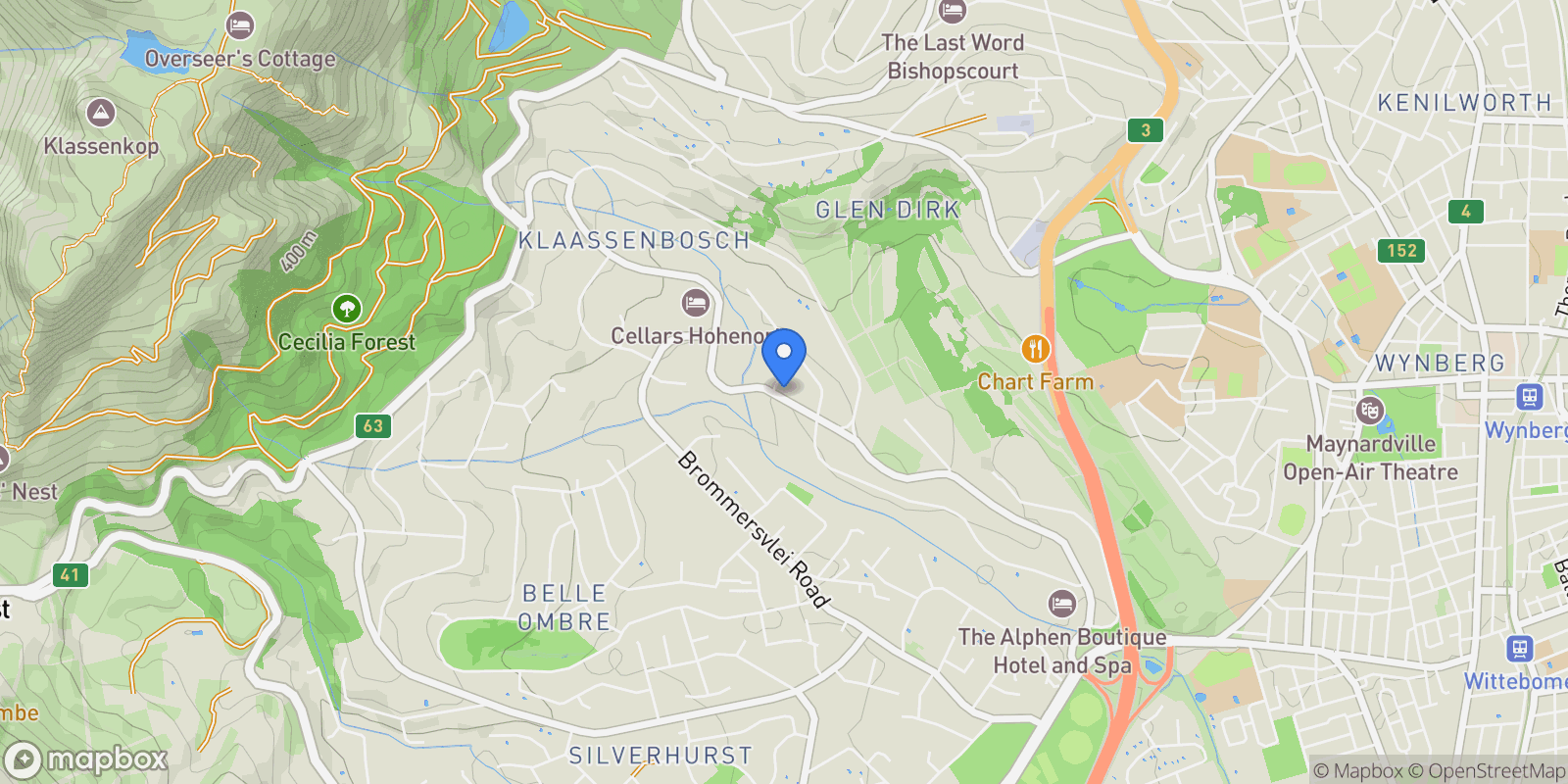 Map showing 6 Hohenhort Avenue, Constantia, Cape Town, SOUTH AFRICA, Cape Town, Western Cape, South Africa.