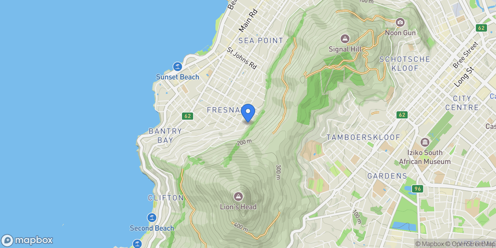 Map showing 53 Avenue Fresnaye, Fresnaye, Cape Town, SOUTH AFRICA, Cape Town, Western Cape, South Africa.