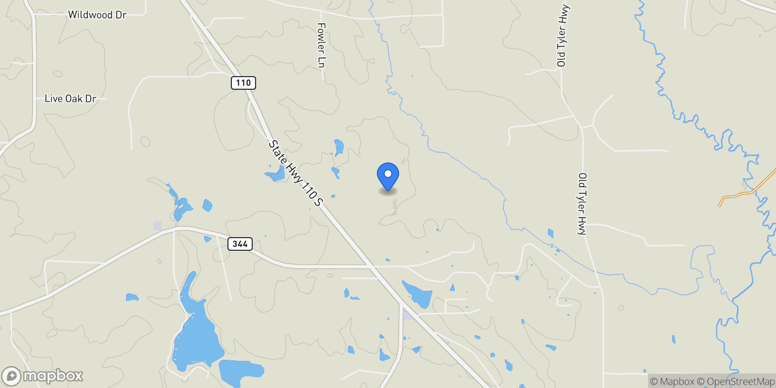 Map showing 20111 State Highway 110 S, Whitehouse, TX 75791, Whitehouse, Texas, United States.