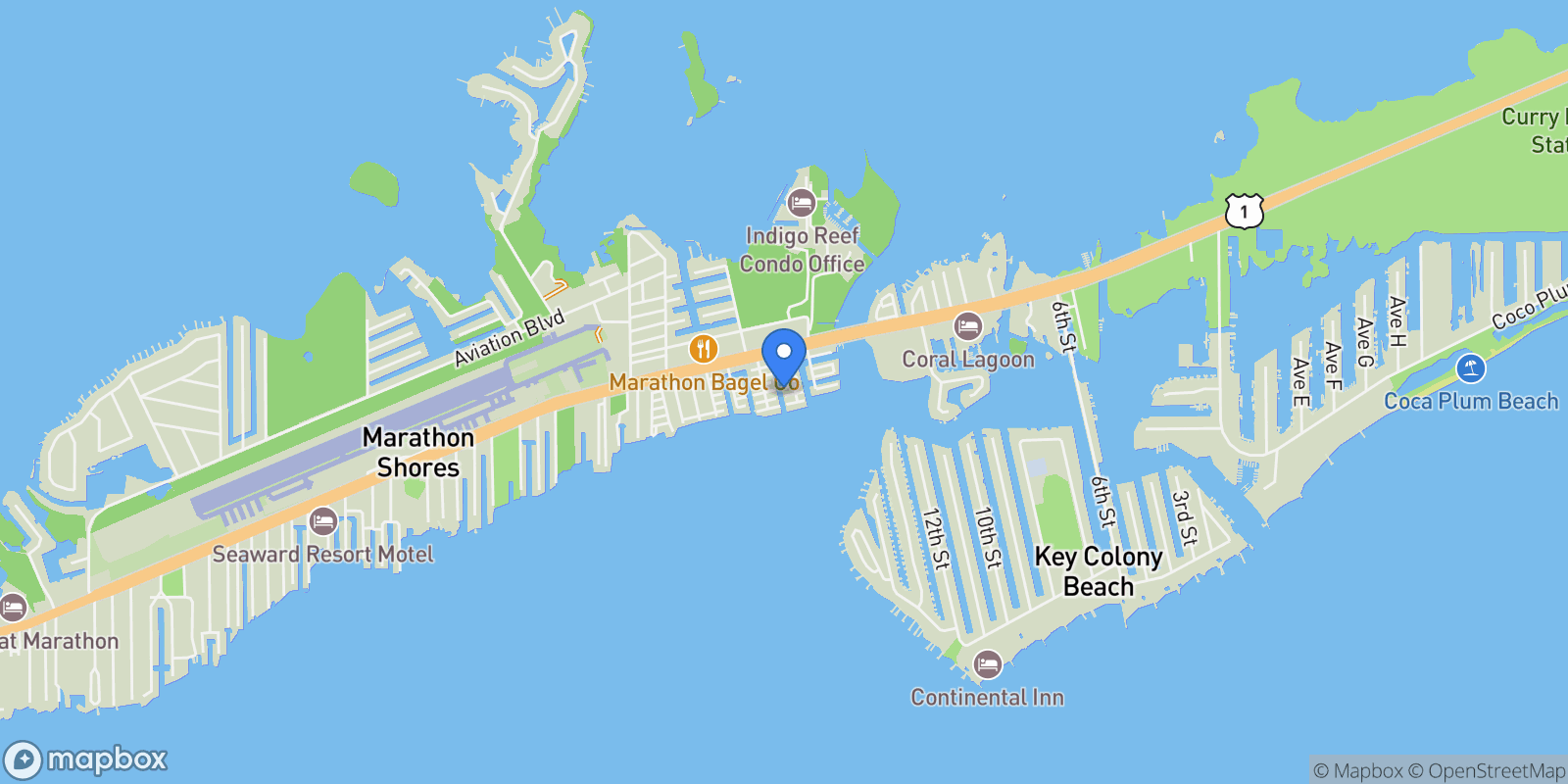 Map showing 11563 4th Avenue Ocean, Marathon, Florida, United States.