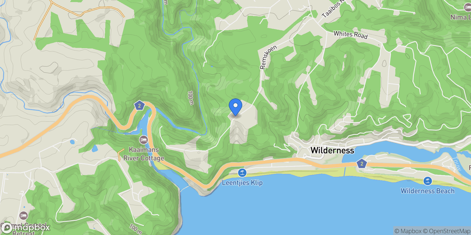 Map showing 314 Remskoen Stree, Wilderness Heights, Wilderness, SOUTH AFRICA, Wilderness, Western Cape, South Africa.