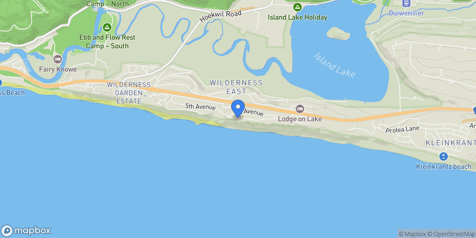 Map showing 912 8th Avenue, Wilderness Central, SOUTH AFRICA, Wilderness, Western Cape, South Africa.