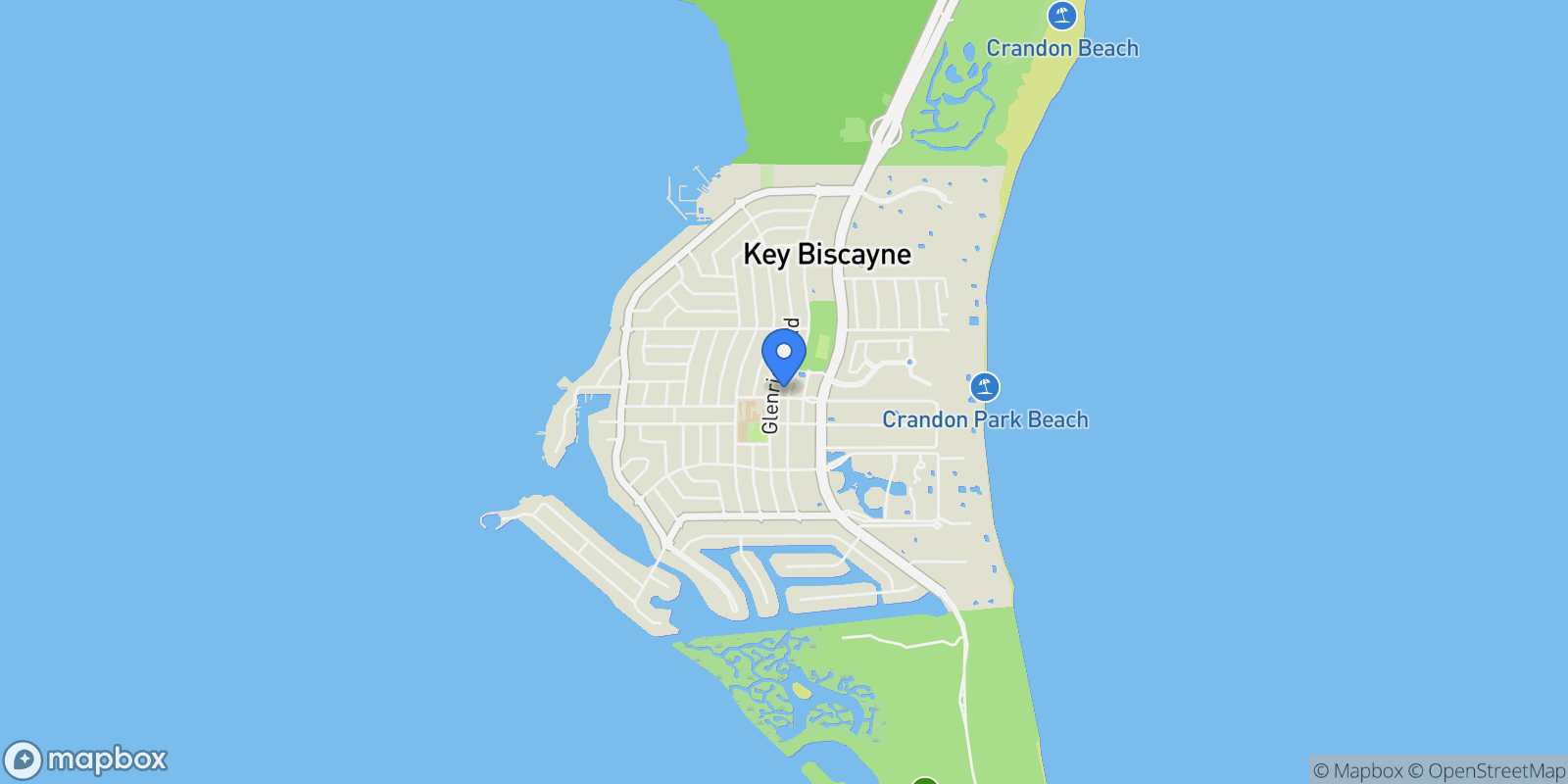 Map showing 548 Fernwood Rd 548, Key Biscayne, Florida, United States.