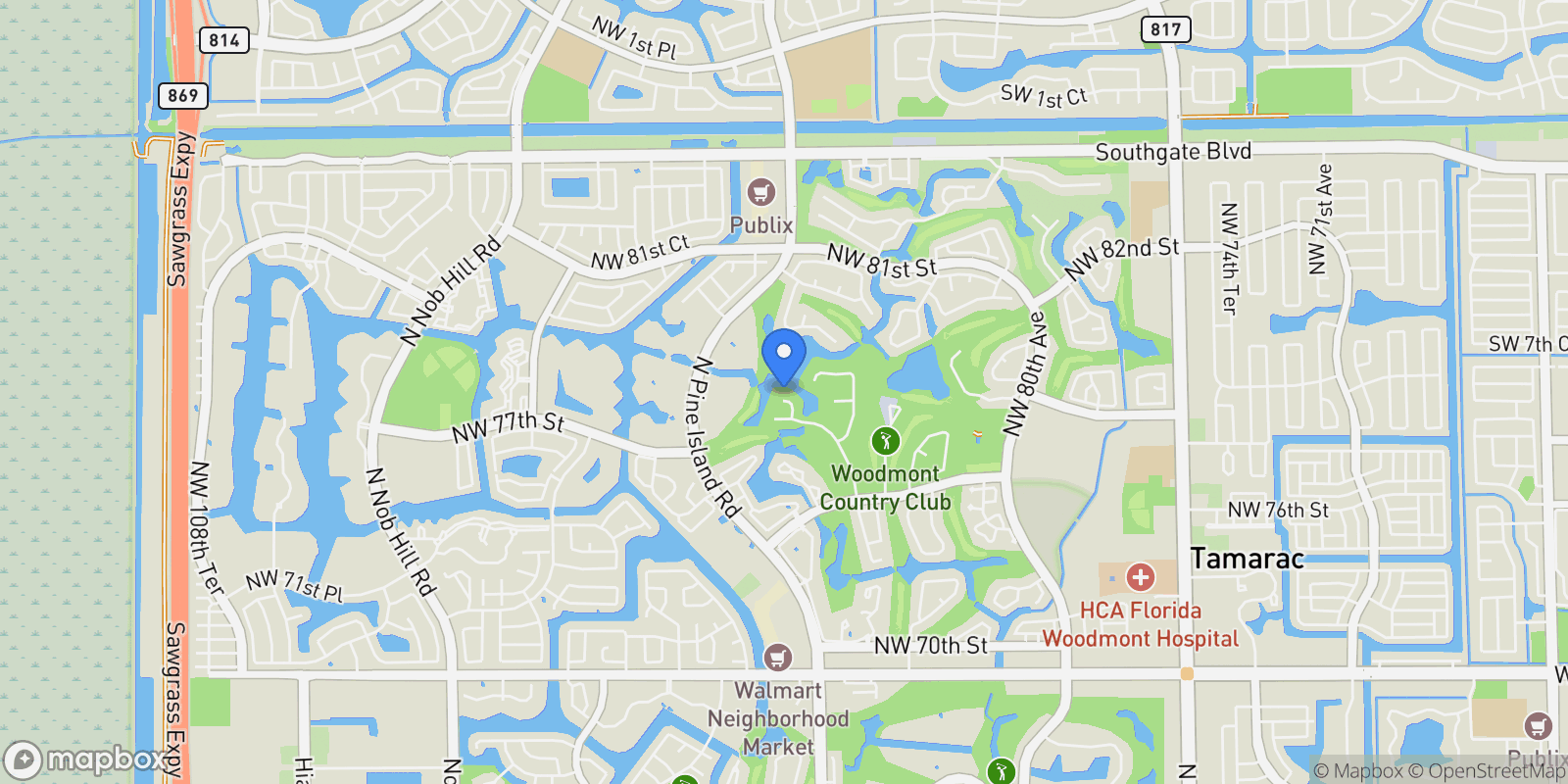 Map showing 7840 NW 86th Ter, Coral Springs, Florida, United States.