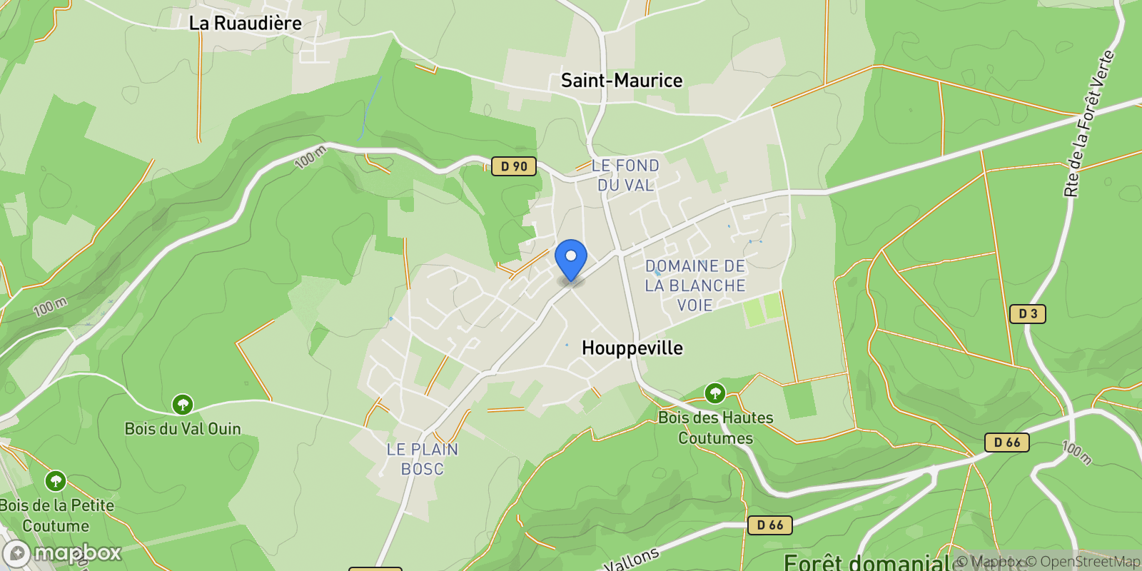 Map showing Houppeville, Houppeville, Houppeville, Normandy, France.