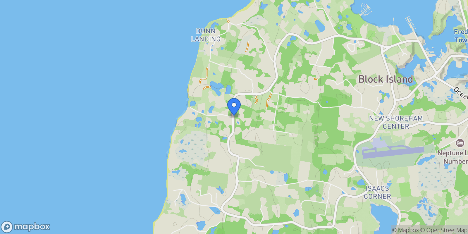 Map showing 1202 West Side Road, New Shoreham, Rhode Island, United States.