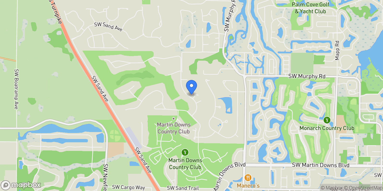 Map showing 1958 SW Winners Drive , Palm City, FL 34990, Palm City, Florida, United States.