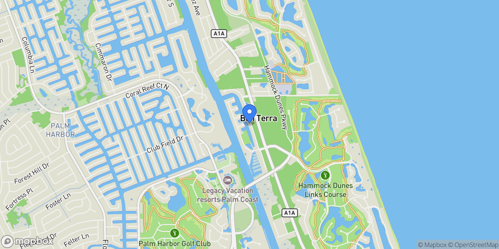 Map showing 250 Harbor Village Point N, Palm Coast, Florida, United States.
