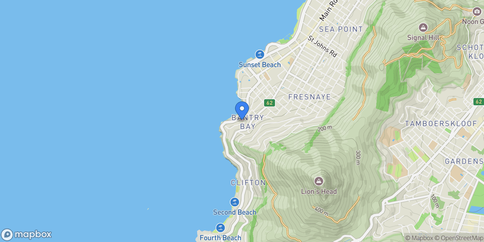 Map showing 16 Ravine Rd, Bantry Bay, Cape Town, 8005, South Africa, Cape Town, Western Cape, South Africa.