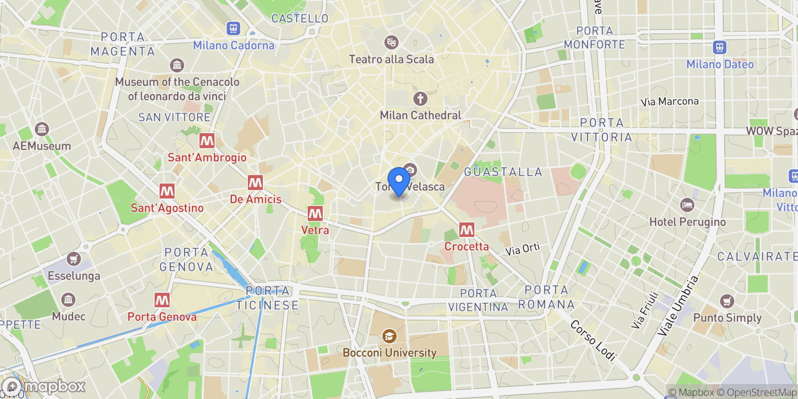 Map showing Via S. Senatore, 6, 20122 Milano MI, Italy, Milan, Lombardy, Italy.