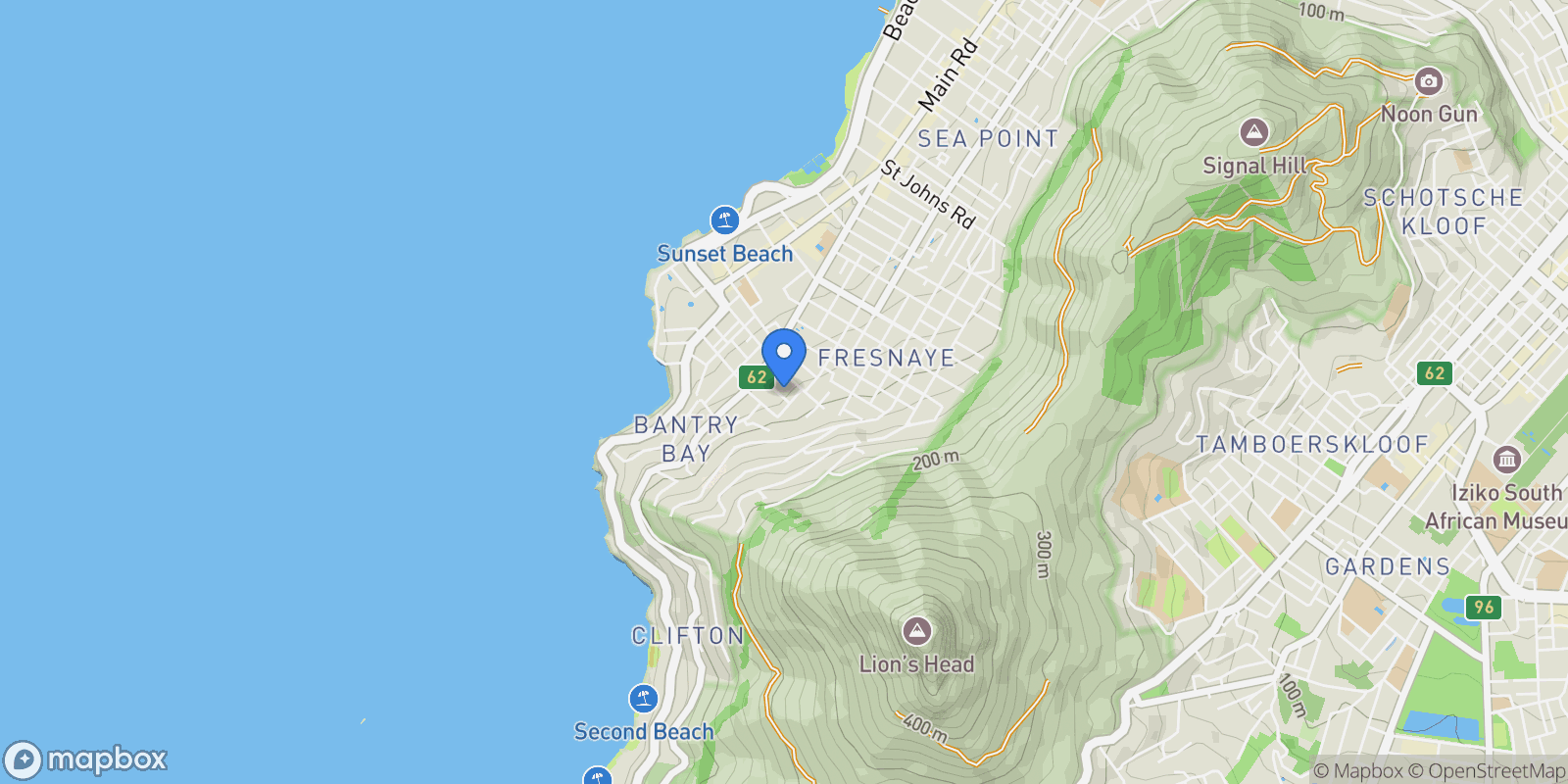 Map showing 11 Bellwood Rd, Fresnaye, Cape Town, 8005, South Africa, Cape Town, Western Cape, South Africa.