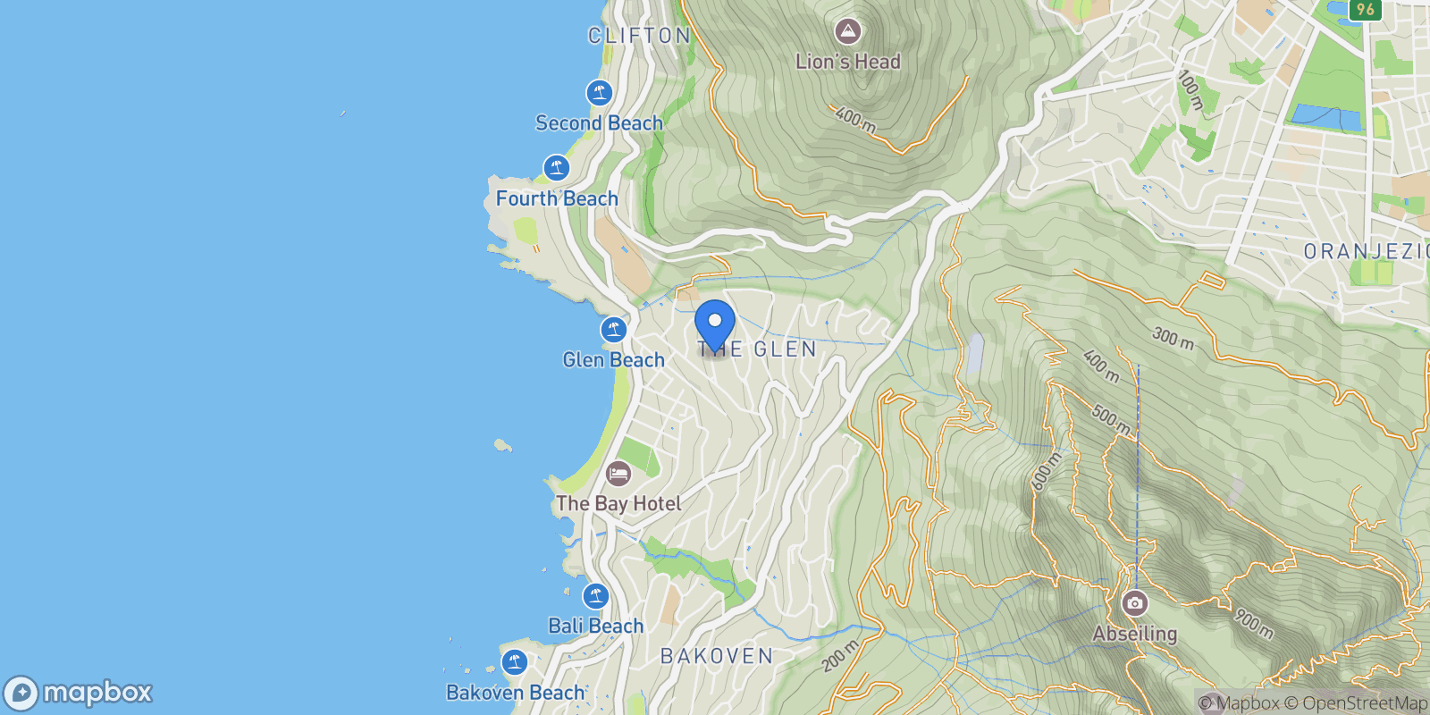 Map showing 8 The Meadows, Camps Bay, Cape Town, 8040, South Africa, Cape Town, Western Cape, South Africa.