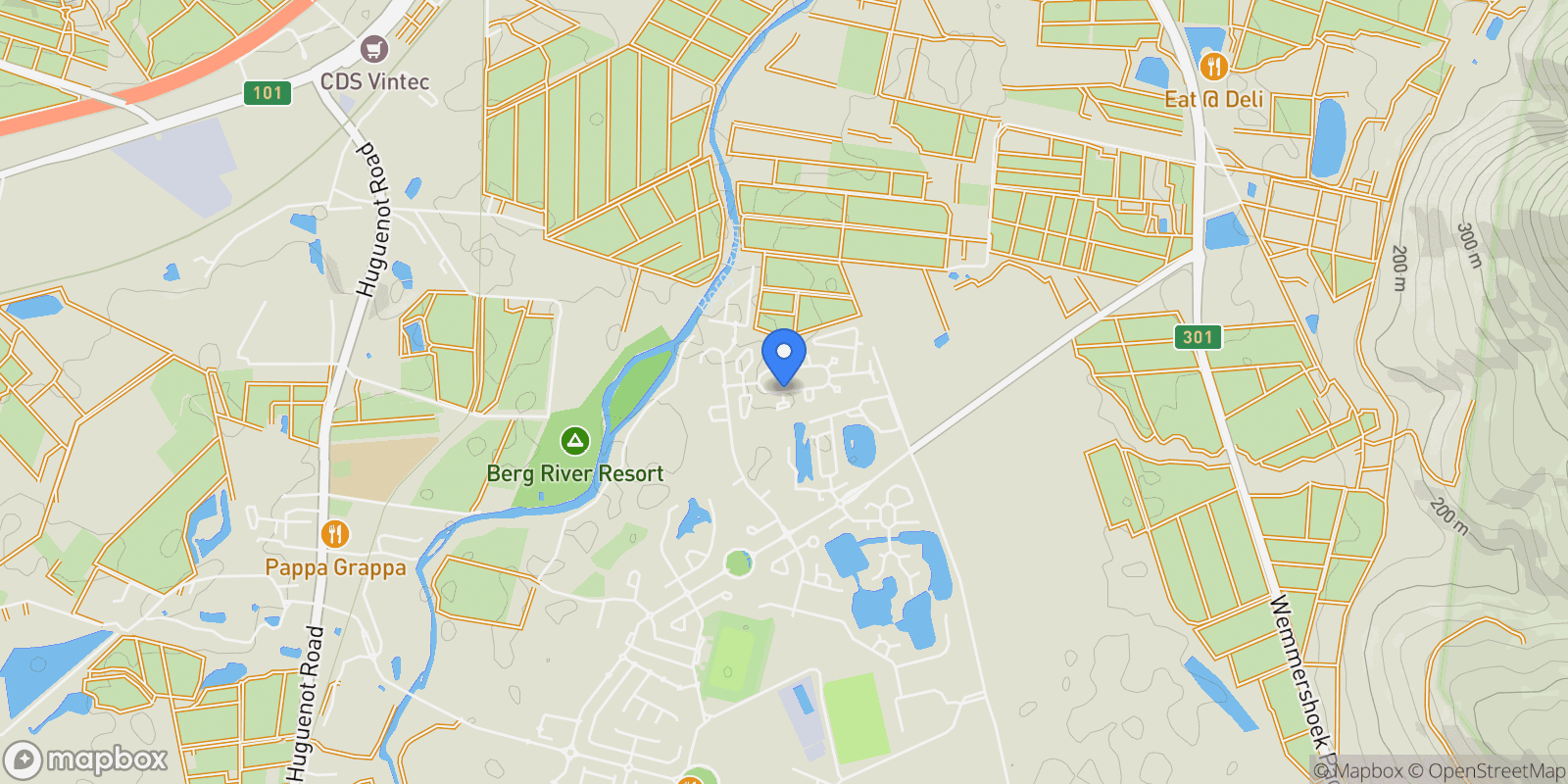 Map showing 190 Guyot Oval, Val De Vie Winelands Lifestyle Estate, South Africa, Val De Vie Winelands Lifestyle Estate, Western Cape, South Africa.