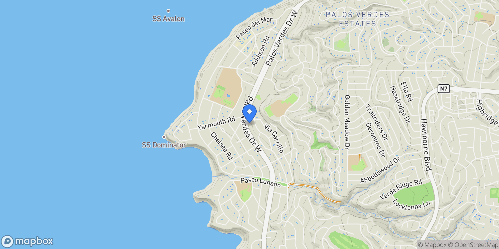Map showing 2306 Palos Verdes Drive West 302, Palos Verdes Estates, CA 90274, Rolling Hills Estates, California, United States.