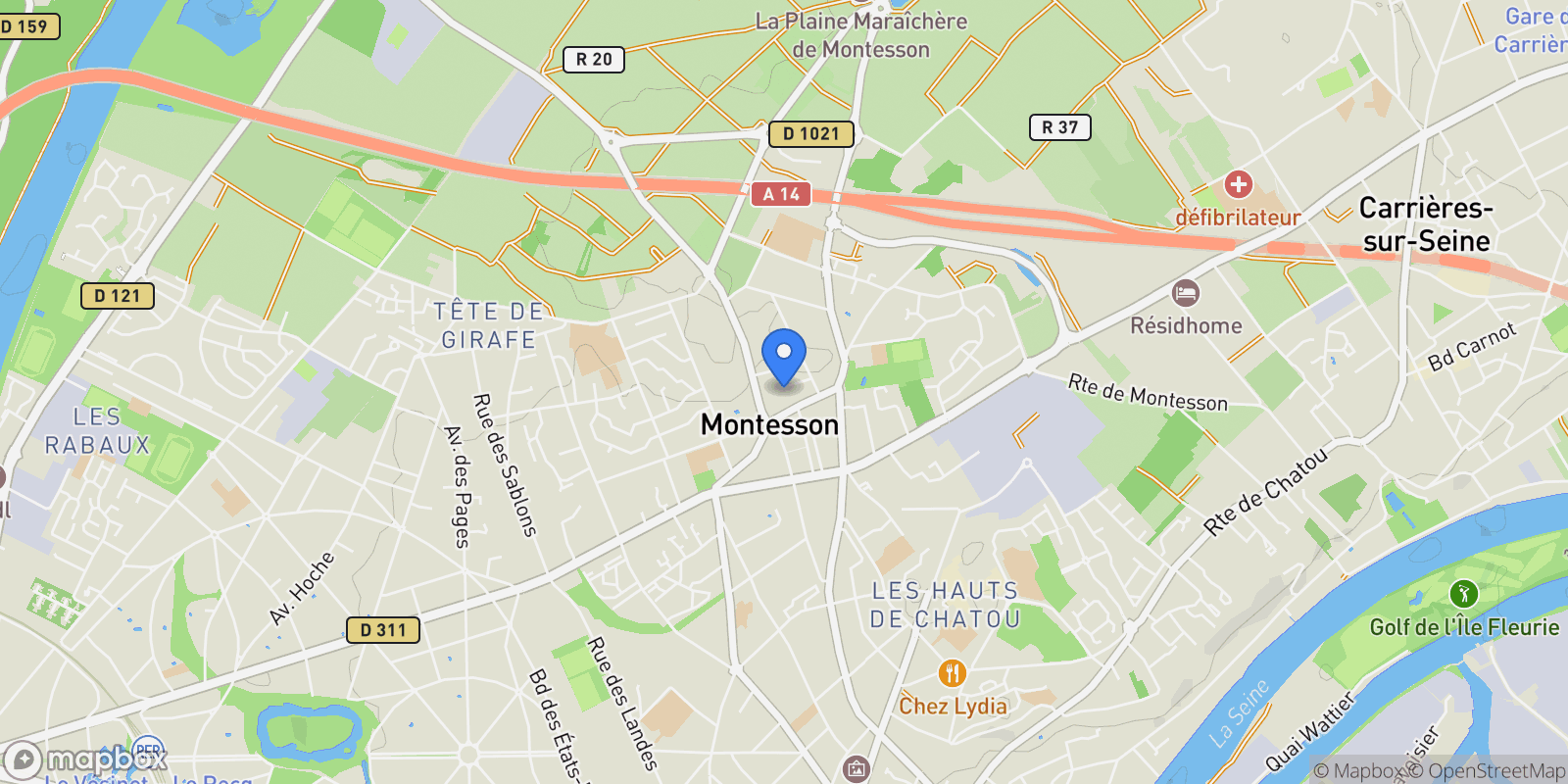 Map showing Montesson, Île-de-France, France.