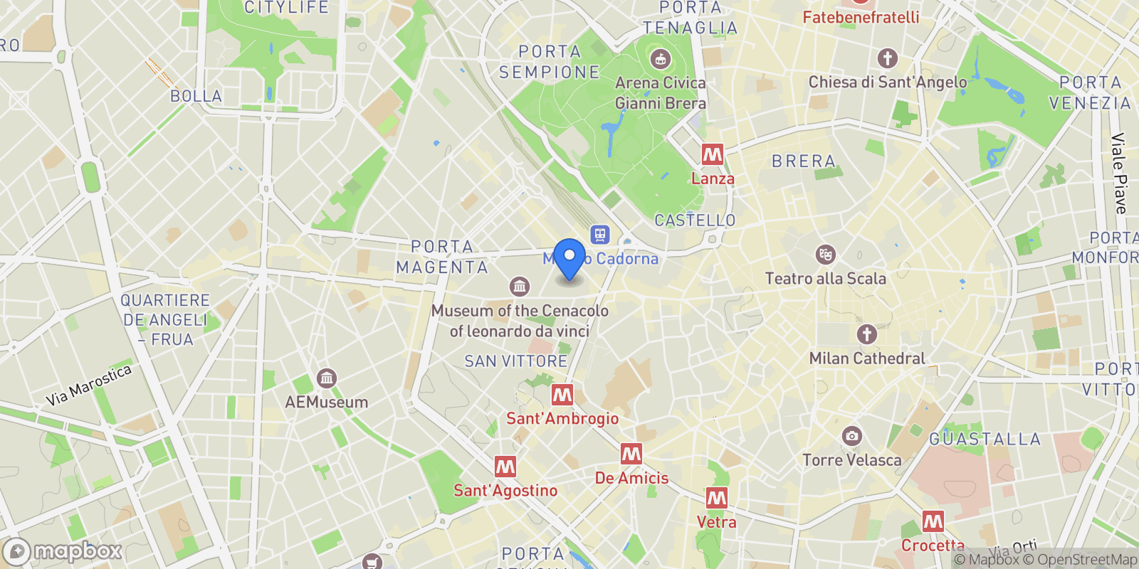 Map showing Corso Magenta, 54, 20123 Milano MI, Italy, Milan, Lombardy, Italy.