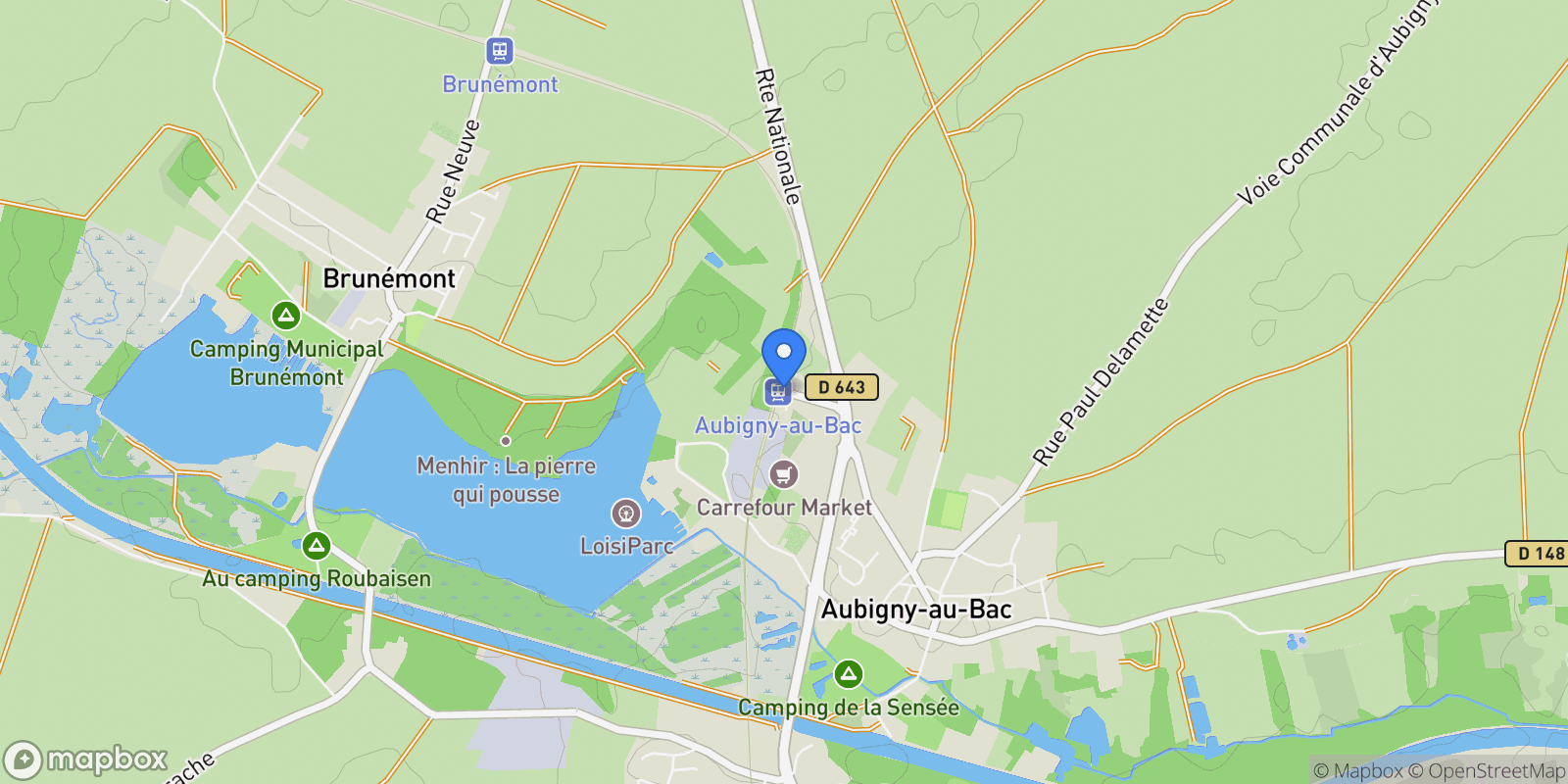 Map showing Aubigny-au-Bac, Aubigny-au-Bac, Aubigny-au-Bac, Hauts-de-France, France.