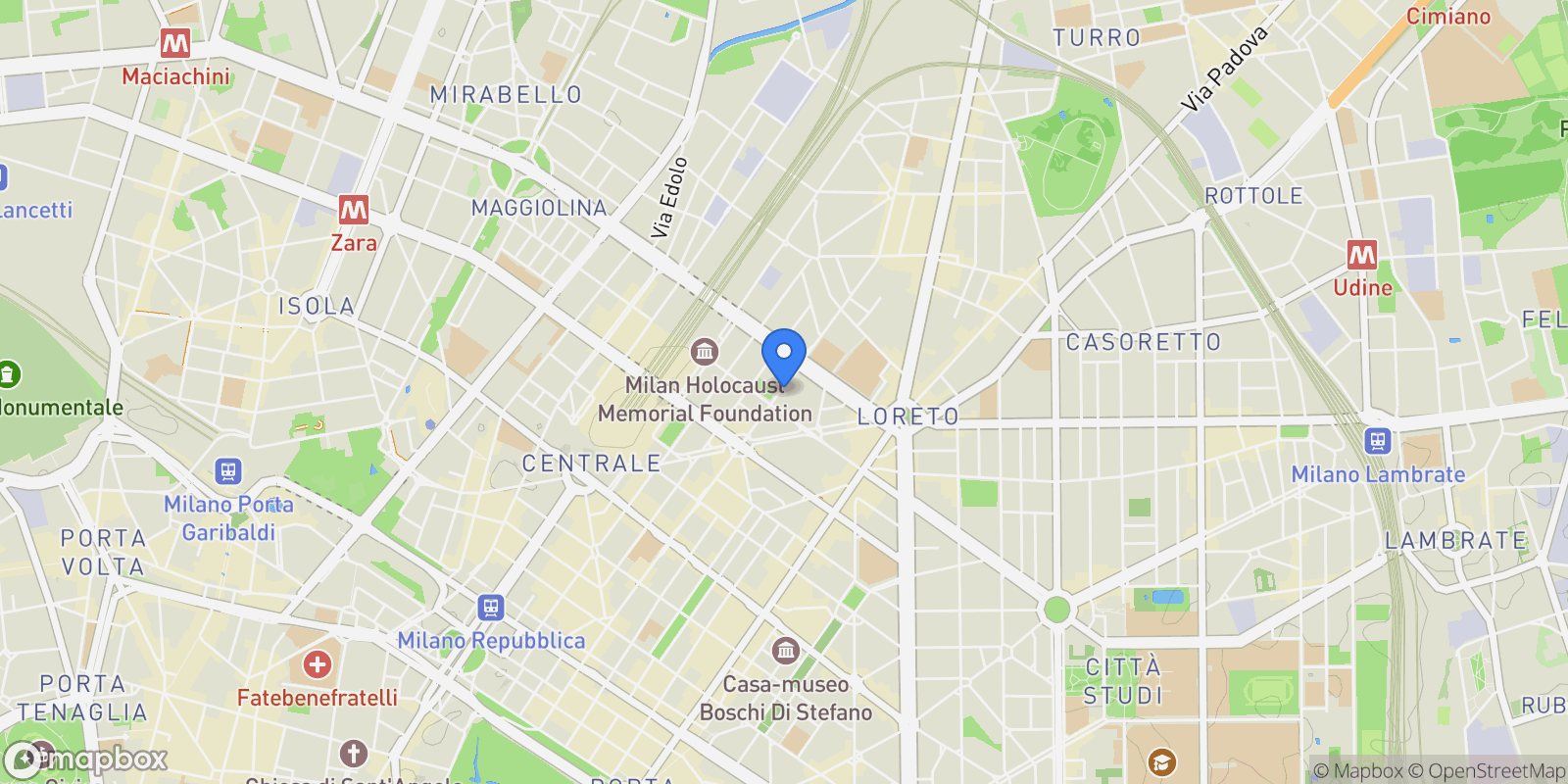 Map showing Via Giulio e Corrado Venini, 14, 20124 Milano MI, Italy, Milan, Lombardy, Italy.