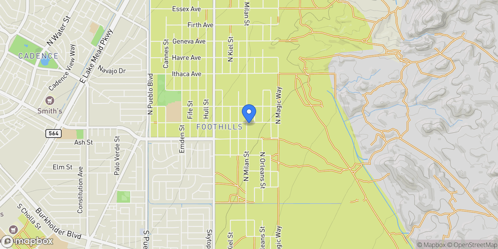 Map showing 259 N Milan Street, Henderson, Nevada, United States.