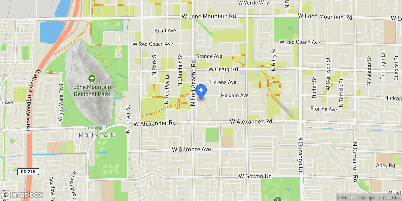 Map showing 9135 Hickam Avenue, Las Vegas, Nevada, United States.