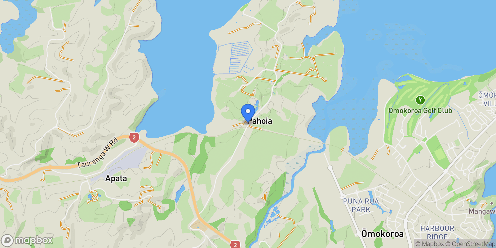 Map showing Pahoia, Whakamārama 3172, New Zealand, Whakamarama, Bay of Plenty, New Zealand.
