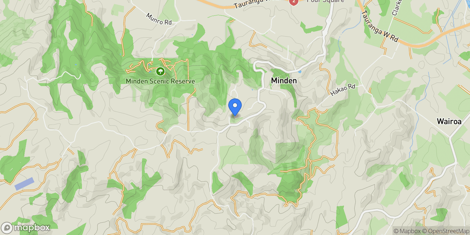 Map showing 8 Minden Hill Lane, Minden 3176, New Zealand, Minden, Bay of Plenty, New Zealand.