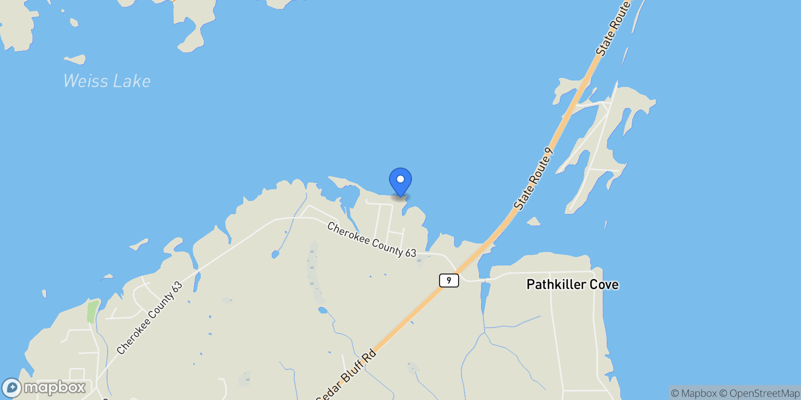 Map showing Centre, Alabama, United States.