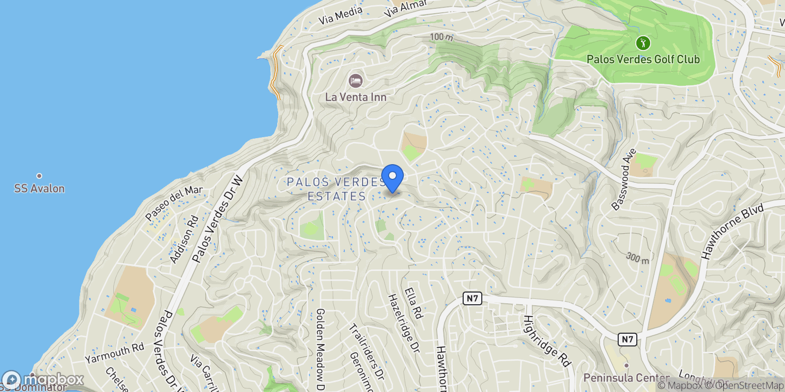 Map showing 1815 Vía Coronel , Palos Verdes Estates, CA 90274, Palos Verdes Estates, California, United States.