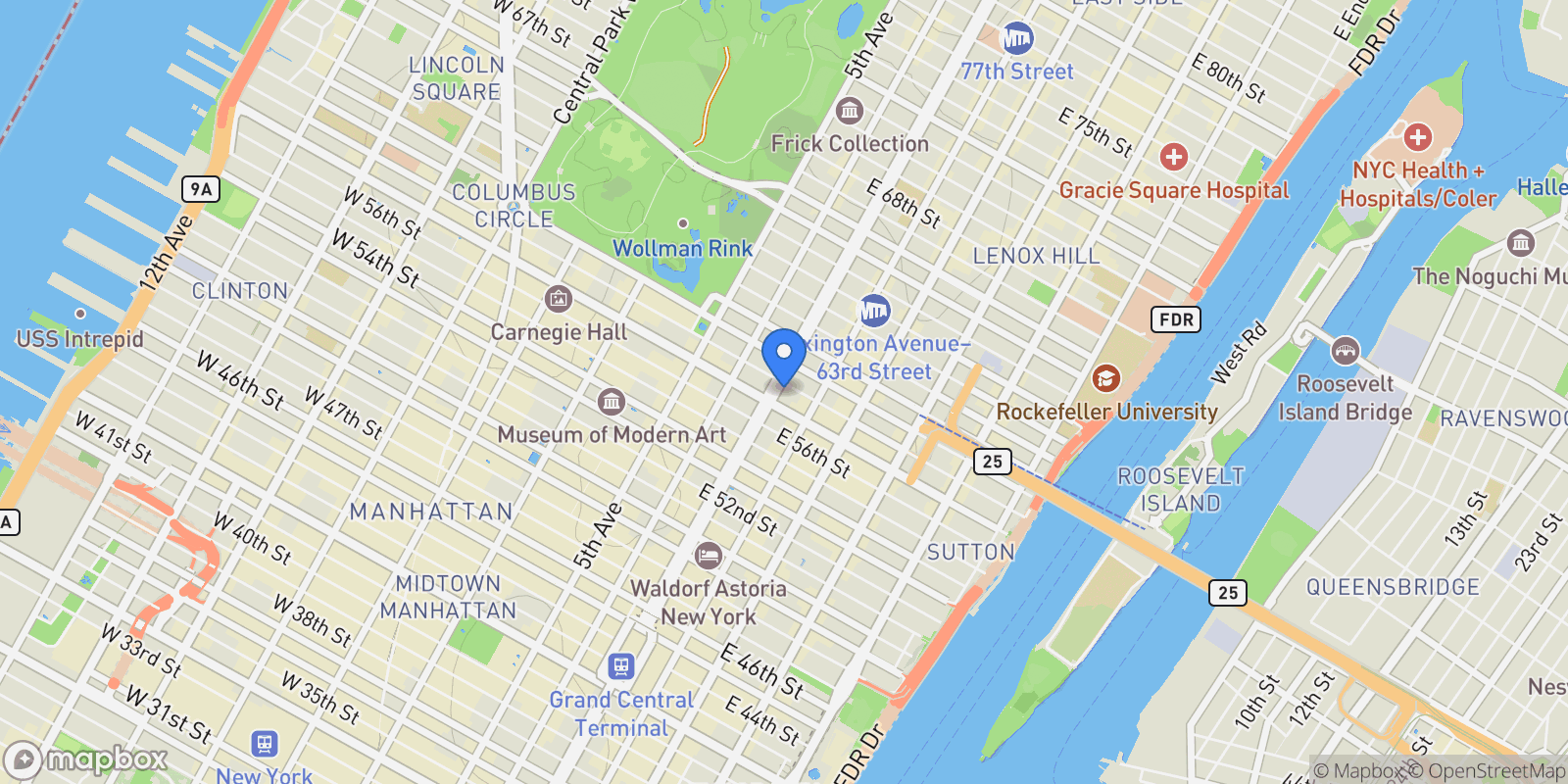 Map showing 475 PARK AVE, New York, New York, United States.