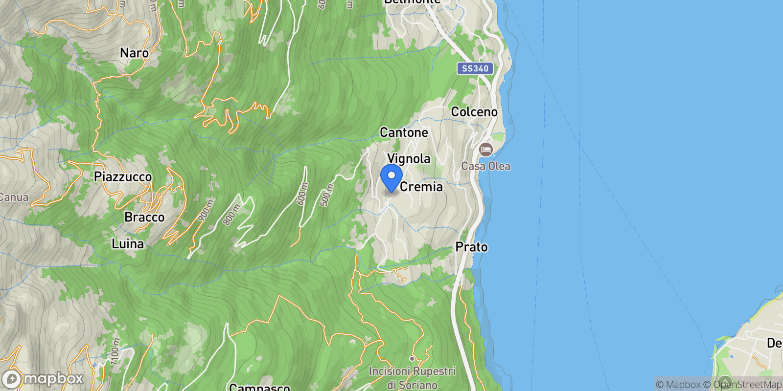Map showing 22010 Cremia, Province of Como, Italy, Cremia, Lombardy, Italy.