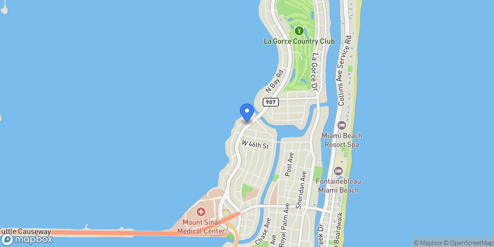 Map showing 4740 Alton Rd, Miami Beach, Florida, United States.