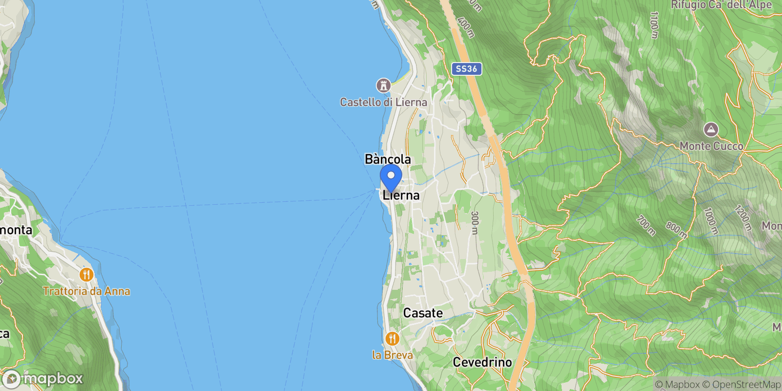 Map showing Via Roma, Lierna LC, Italy, Lierna, Lombardy, Italy.