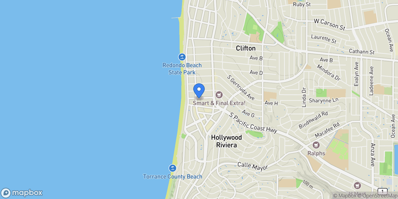 Map showing 202 Avenue H , Redondo Beach, CA 90277, Redondo Beach, CA, United States.