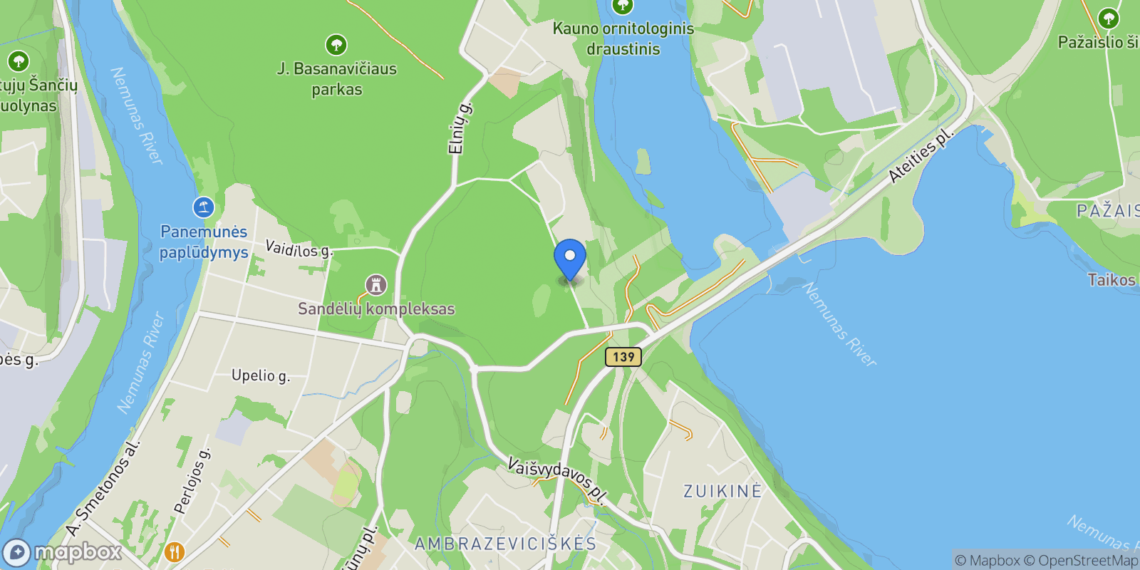 Map showing Kiskiu St, Kaunas, Kaunas, Kaunas County, Lithuania.