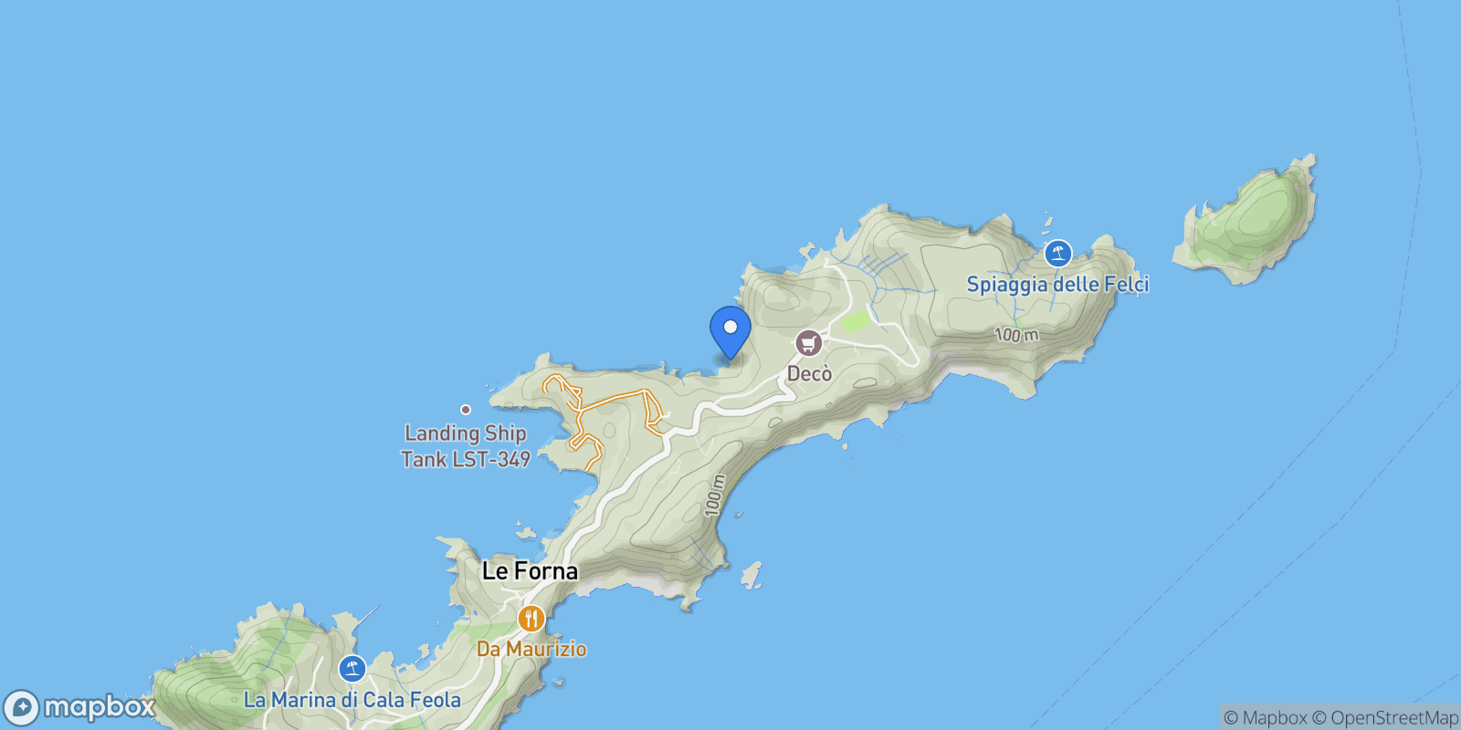 Map showing Via Provinciale Le Forna, 04020 Ponza LT, Italy, Le Forna, Lazio, Italy.