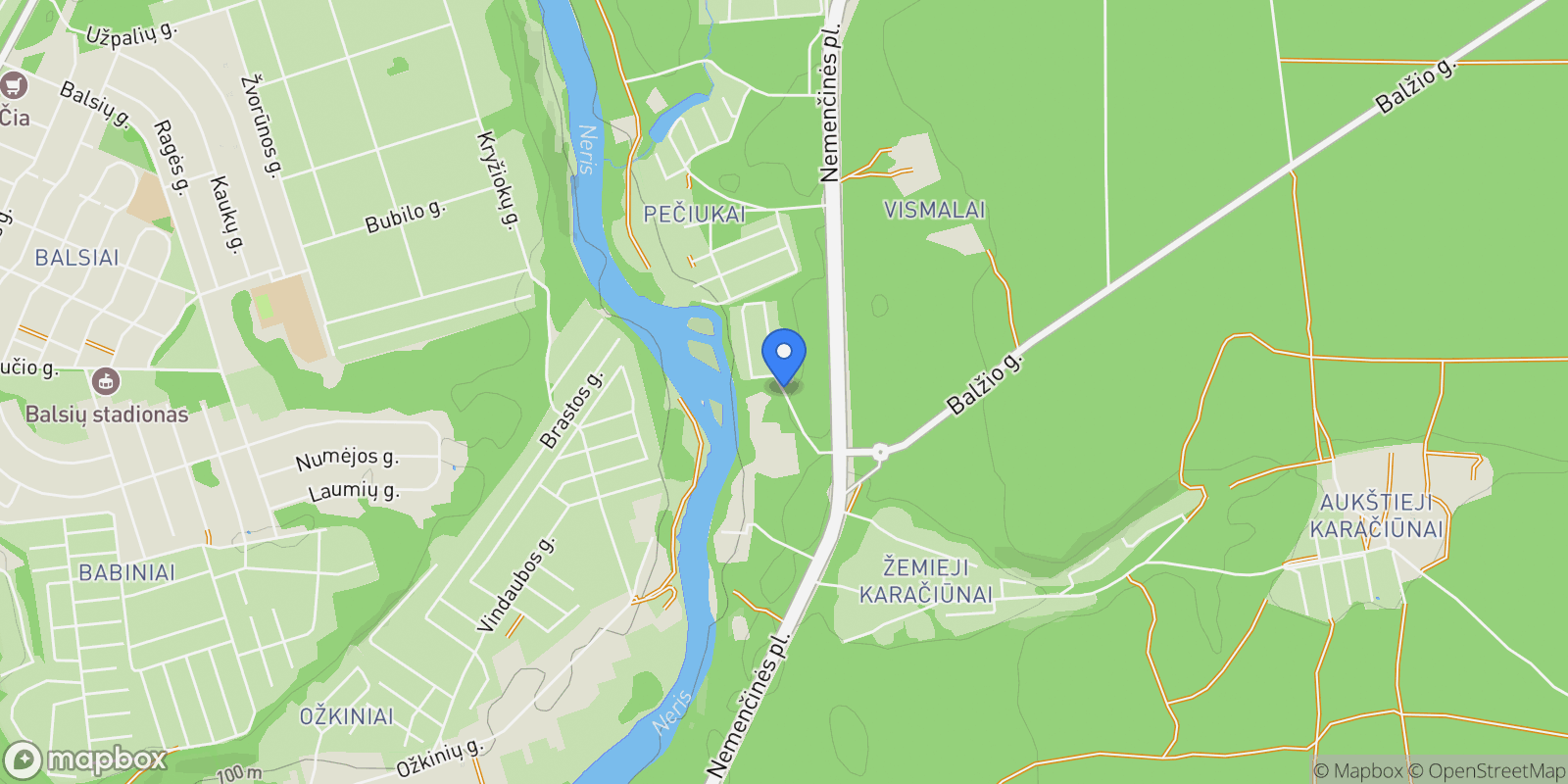 Map showing Girininkijos St, Vilnius, TurniÅ¡kÄ—s, Vilnius County, Lithuania.